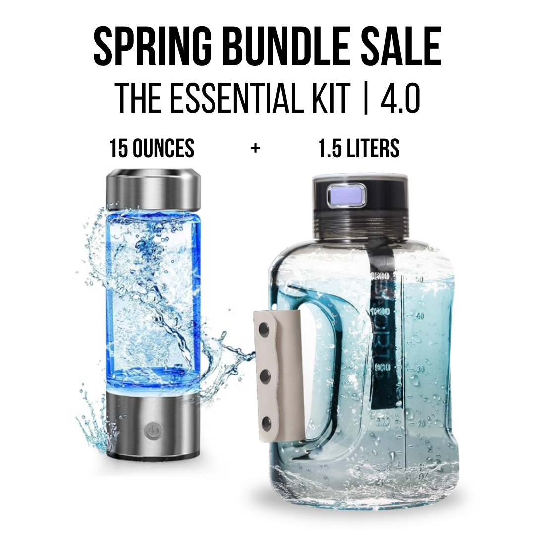 Holiday bundle featuring The Hydro Go and The Hydro Jug with splashing water.